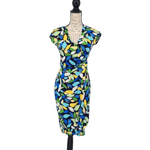 Maggy London NWT Printed Wrap Dress Size 2 - Picture 1 of 9
